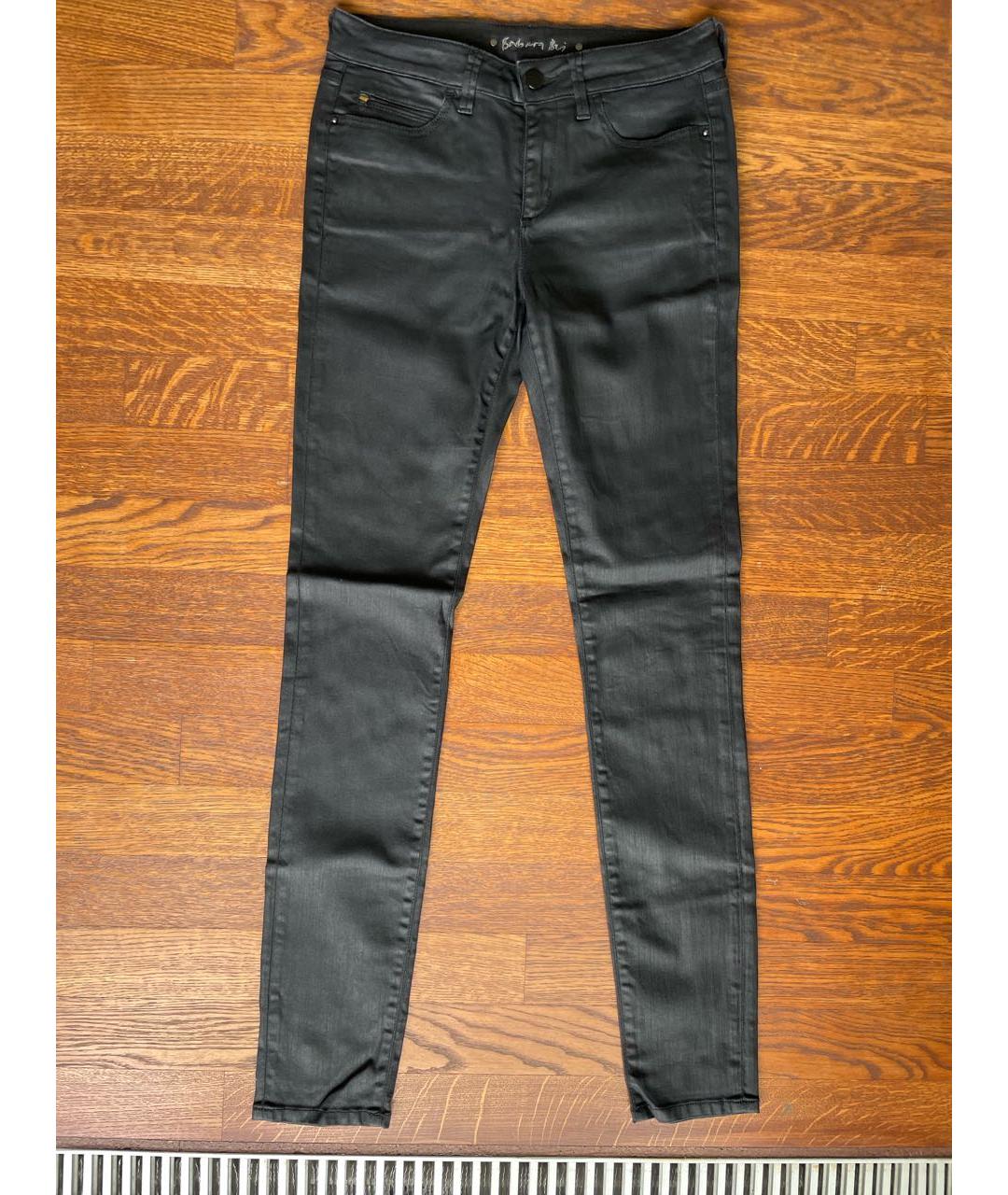 BARBARA BUI Черные хлопко-полиэстеровые прямые джинсы, фото 8