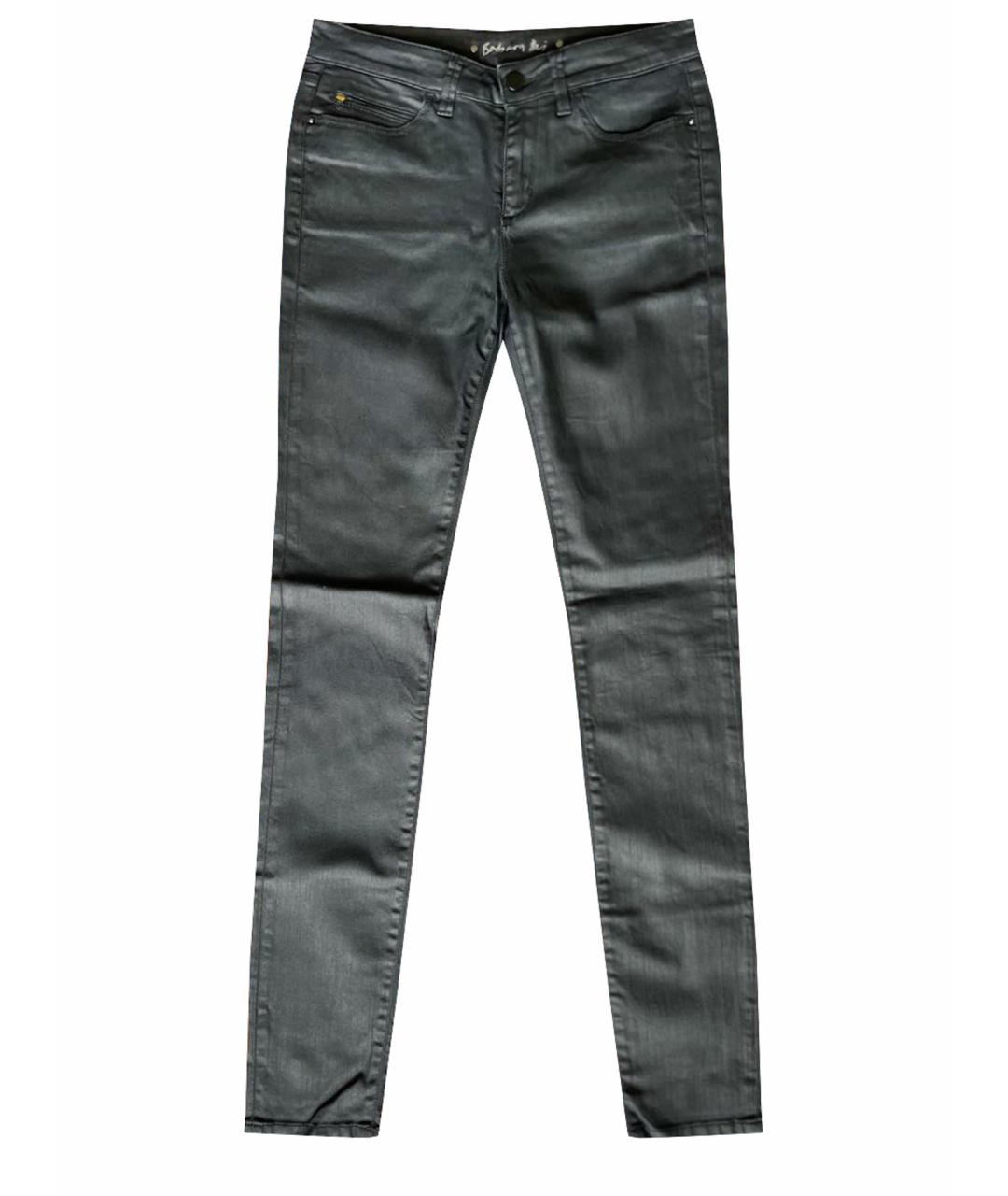 BARBARA BUI Черные хлопко-полиэстеровые прямые джинсы, фото 1