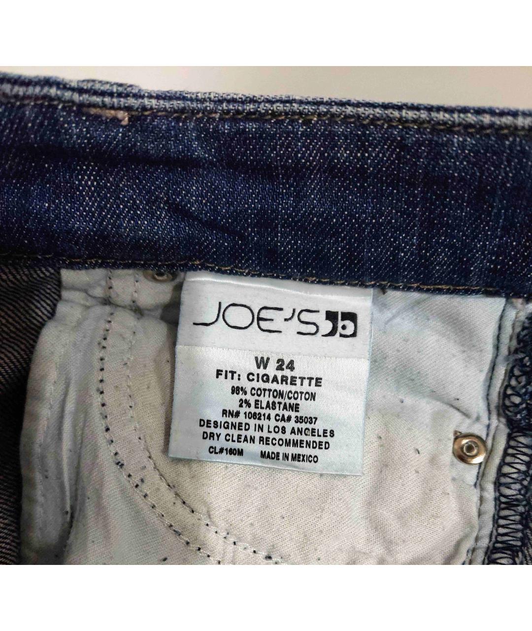 JOE'S JEANS Голубые хлопко-эластановые прямые джинсы, фото 7