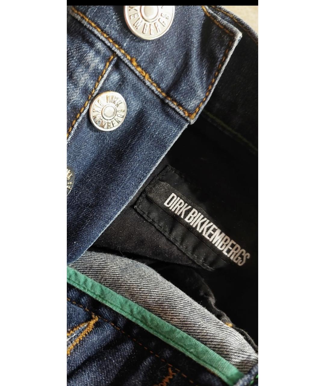 BIKKEMBERGS Синие хлопковые прямые джинсы, фото 5