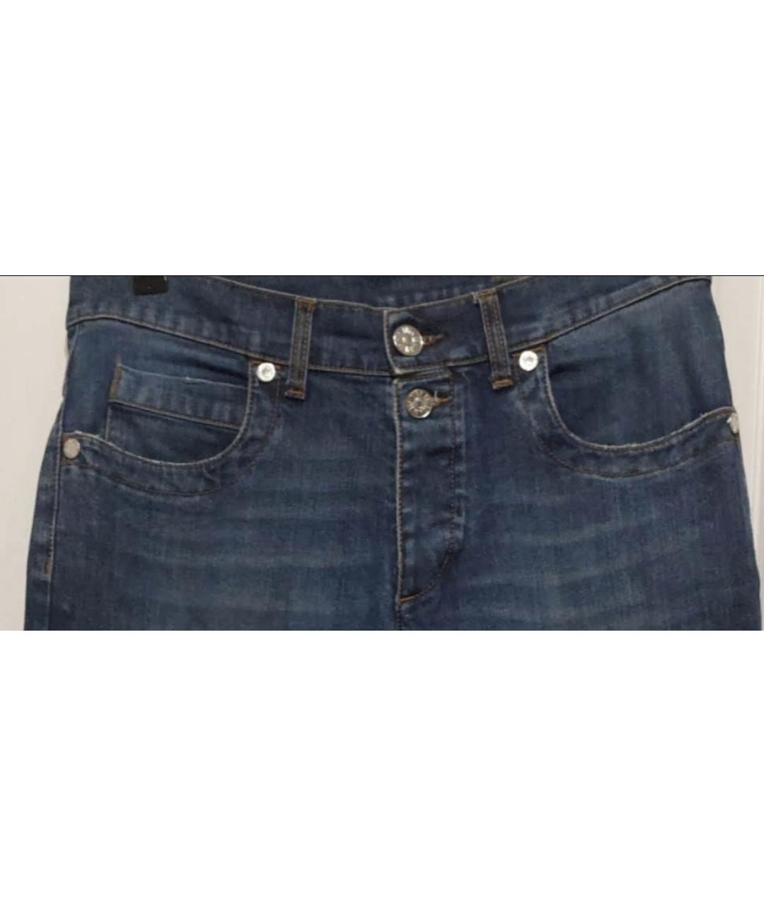 BIKKEMBERGS Синие хлопковые прямые джинсы, фото 3