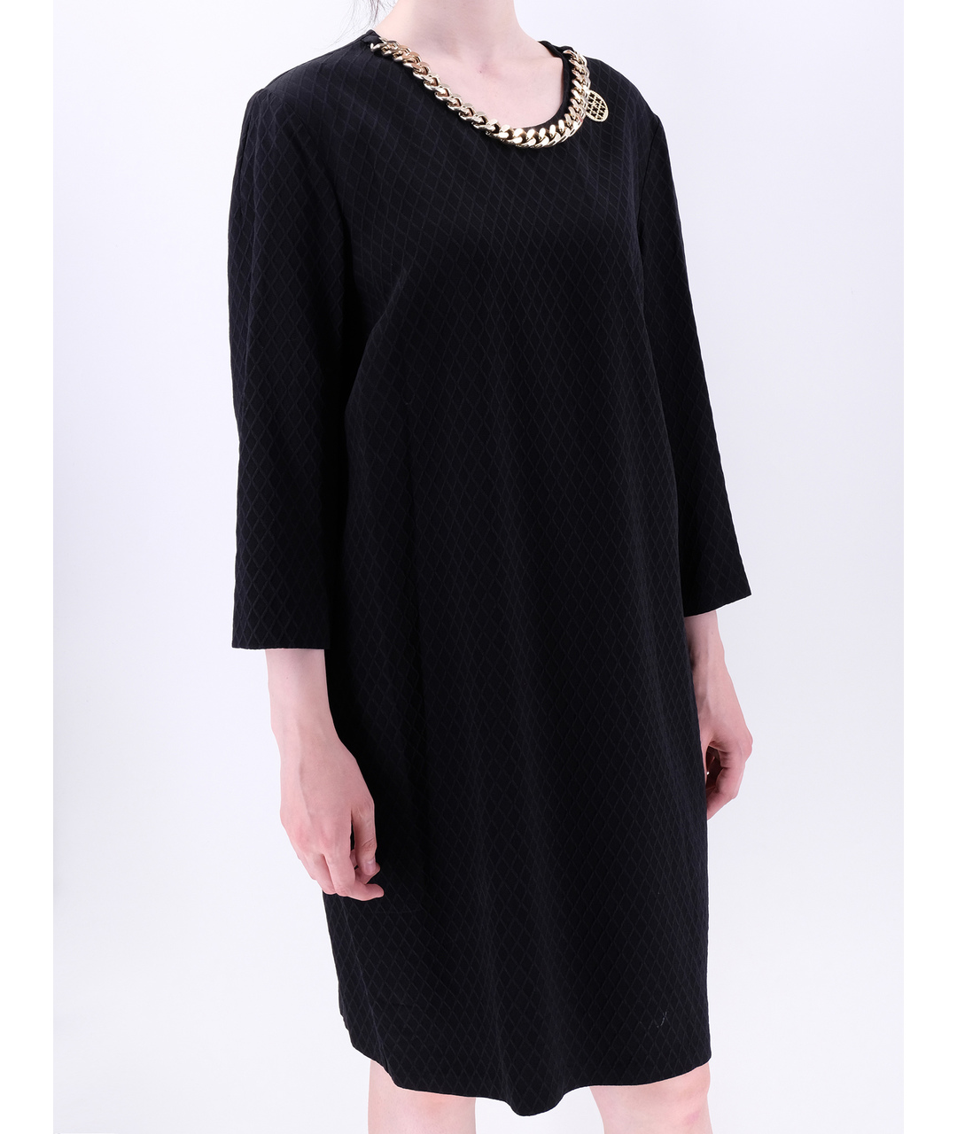 ELISABETTA FRANCHI Черное вискозное повседневное платье, фото 2