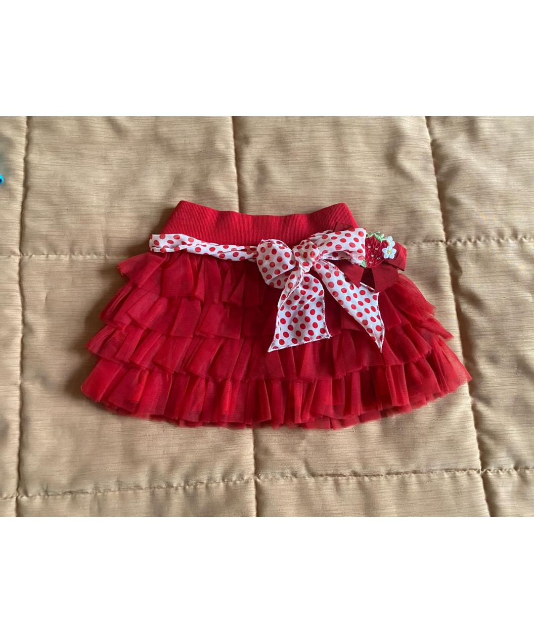 MONNALISA Красная хлопковая юбка, фото 6