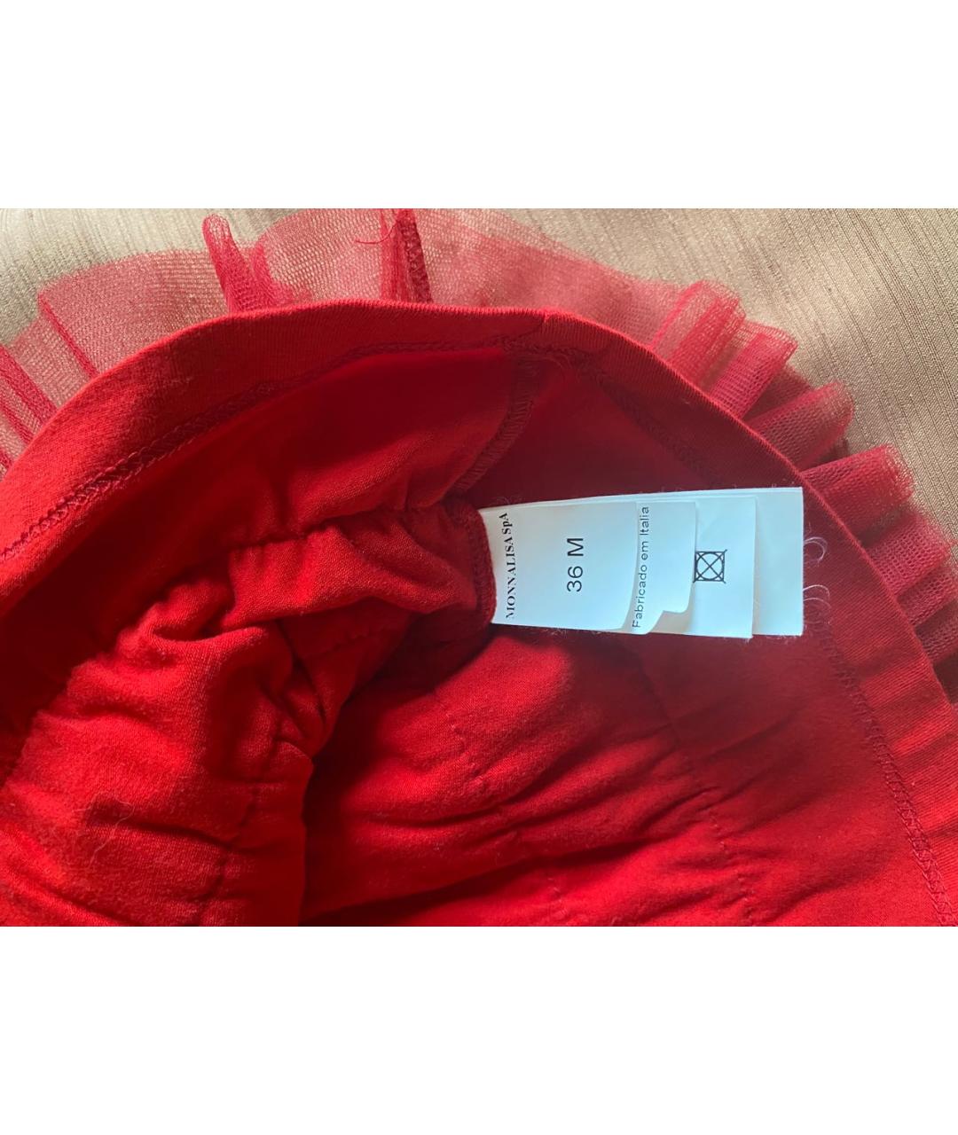 MONNALISA Красная хлопковая юбка, фото 5