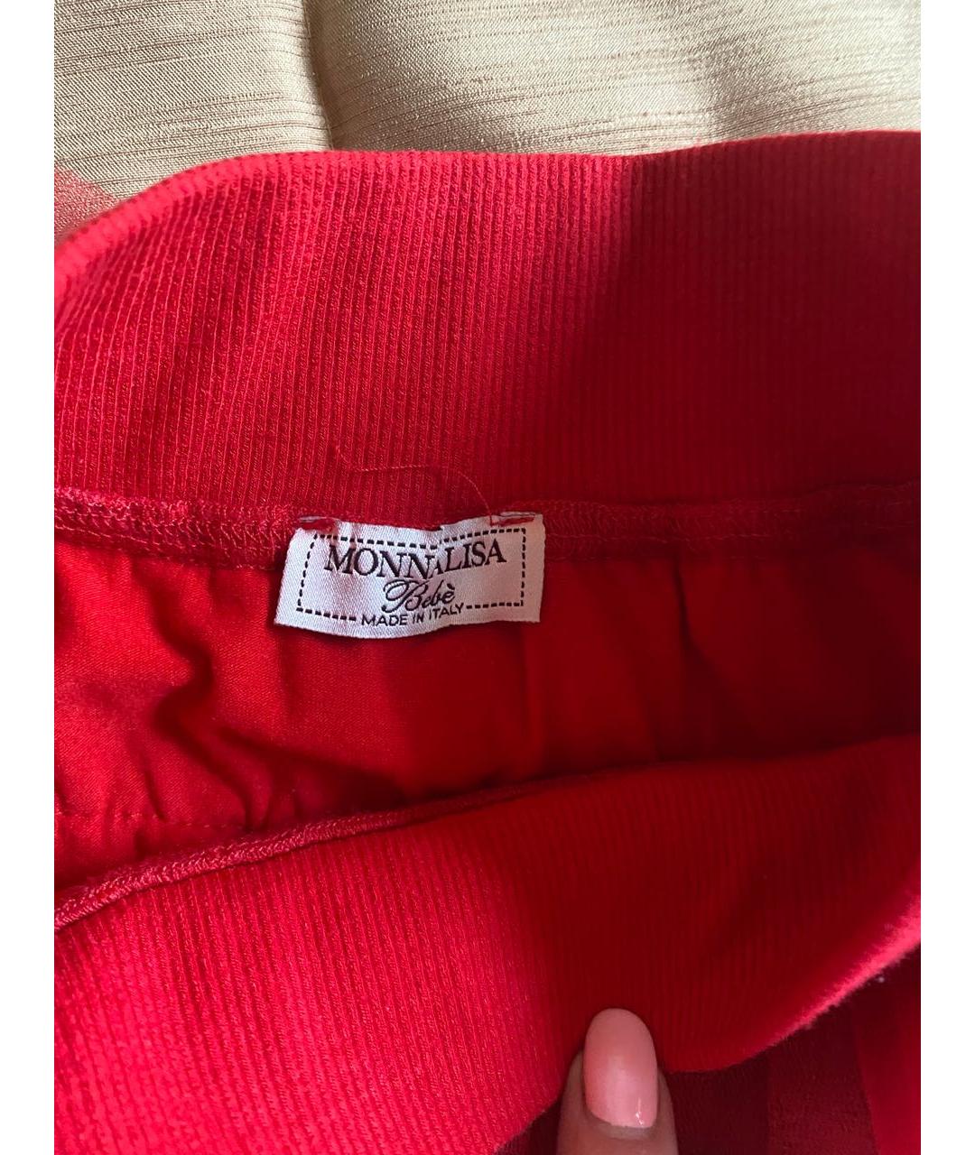 MONNALISA Красная хлопковая юбка, фото 4