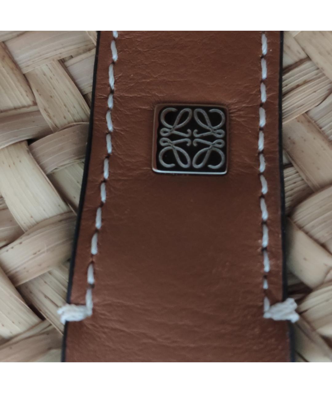 LOEWE Оранжевая пелетеная пляжная сумка, фото 5