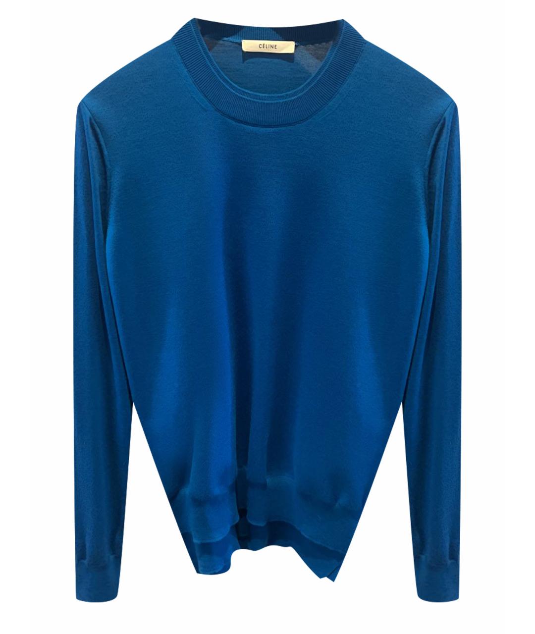 CELINE Голубой шерстяной джемпер / свитер, фото 1