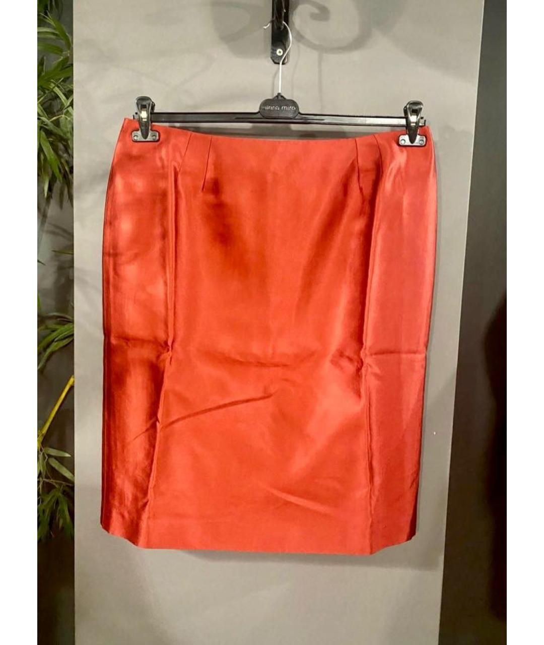 MARINA RINALDI Красная хлопковая юбка мини, фото 3