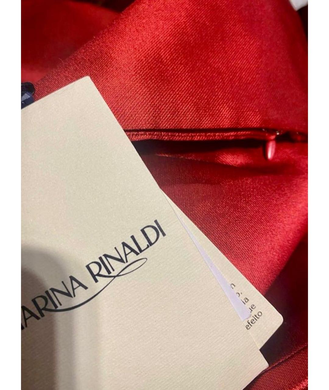 MARINA RINALDI Красная хлопковая юбка мини, фото 4