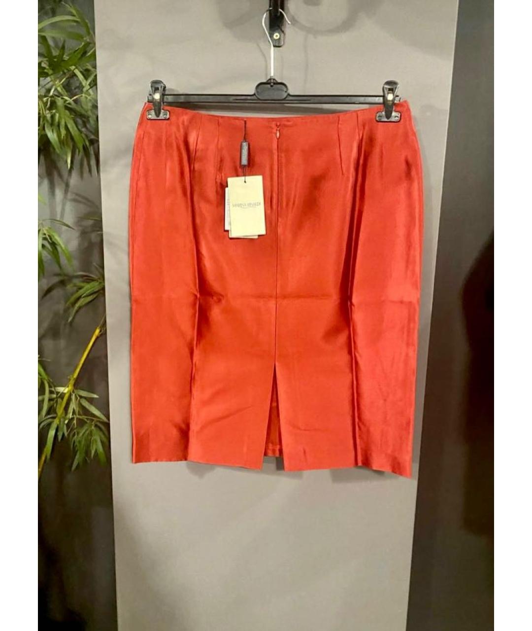 MARINA RINALDI Красная хлопковая юбка мини, фото 2