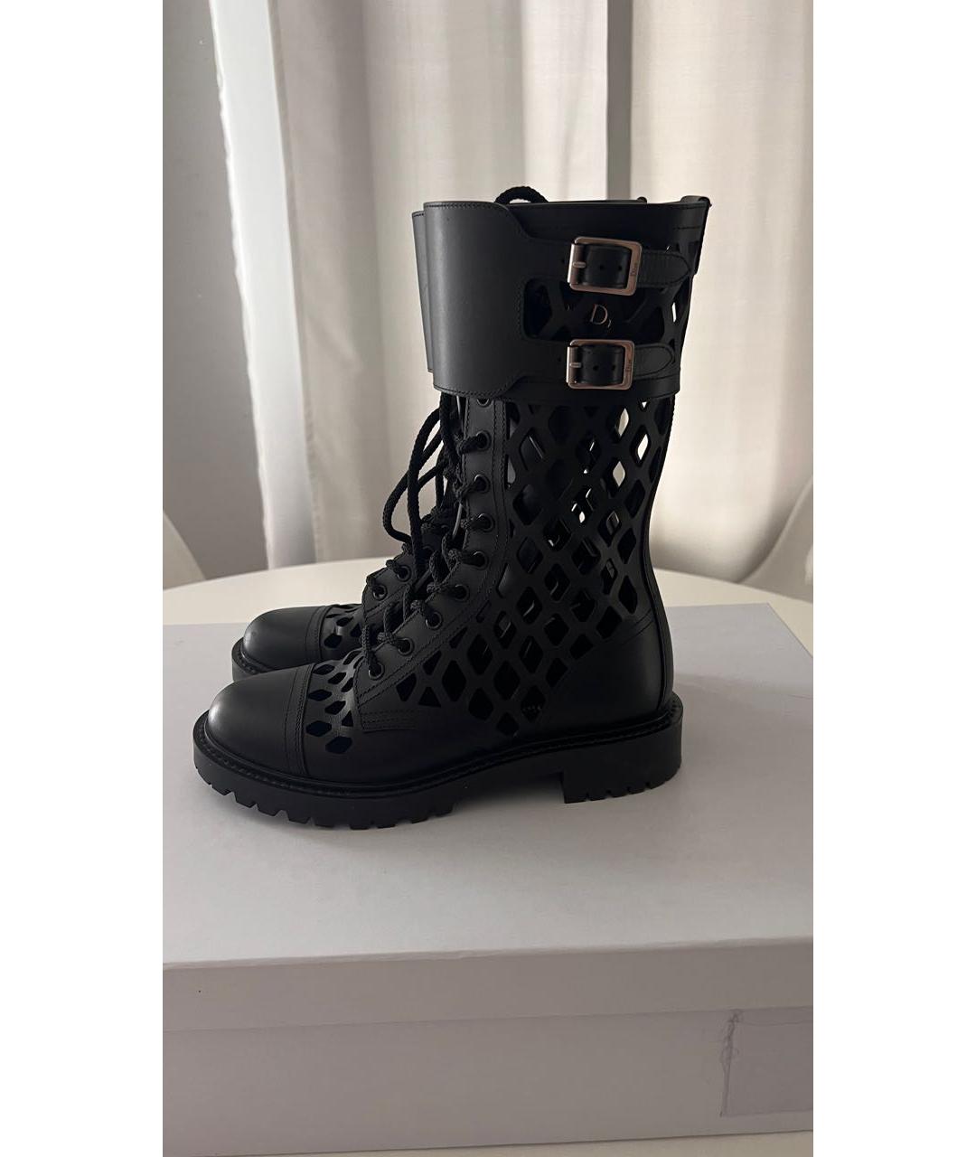 CHRISTIAN DIOR Черные кожаные ботинки, фото 6
