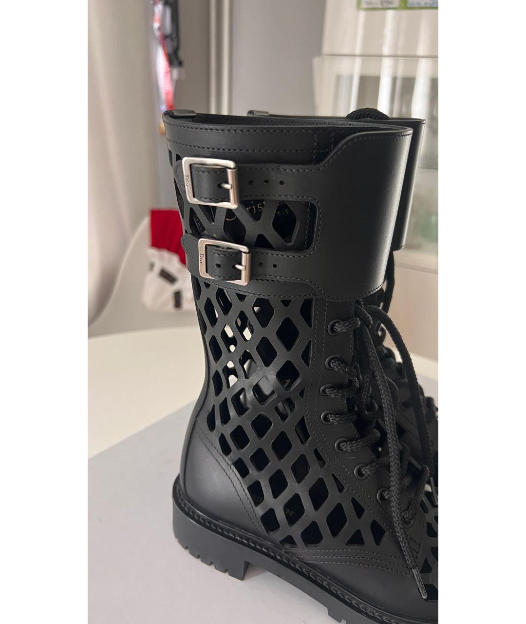 CHRISTIAN DIOR Черные кожаные ботинки, фото 5