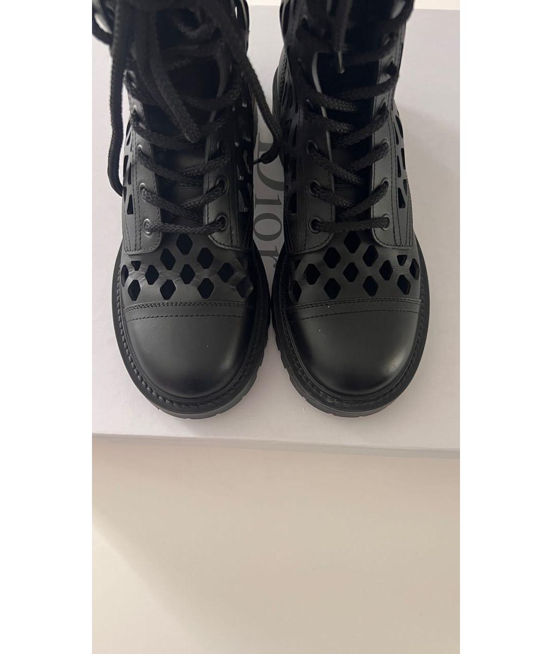 CHRISTIAN DIOR Черные кожаные ботинки, фото 3