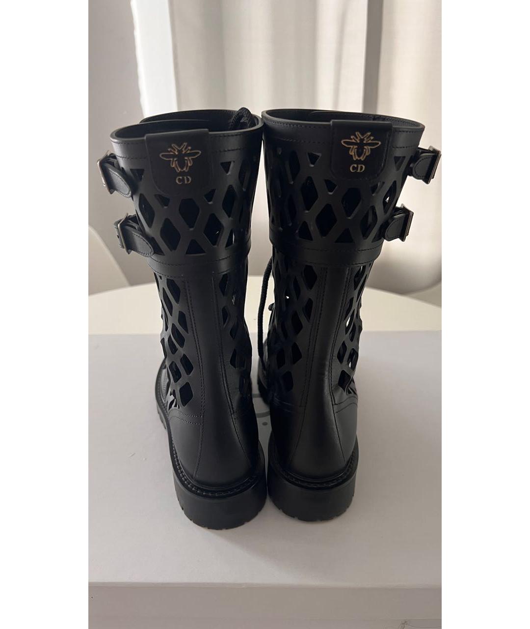 CHRISTIAN DIOR Черные кожаные ботинки, фото 4