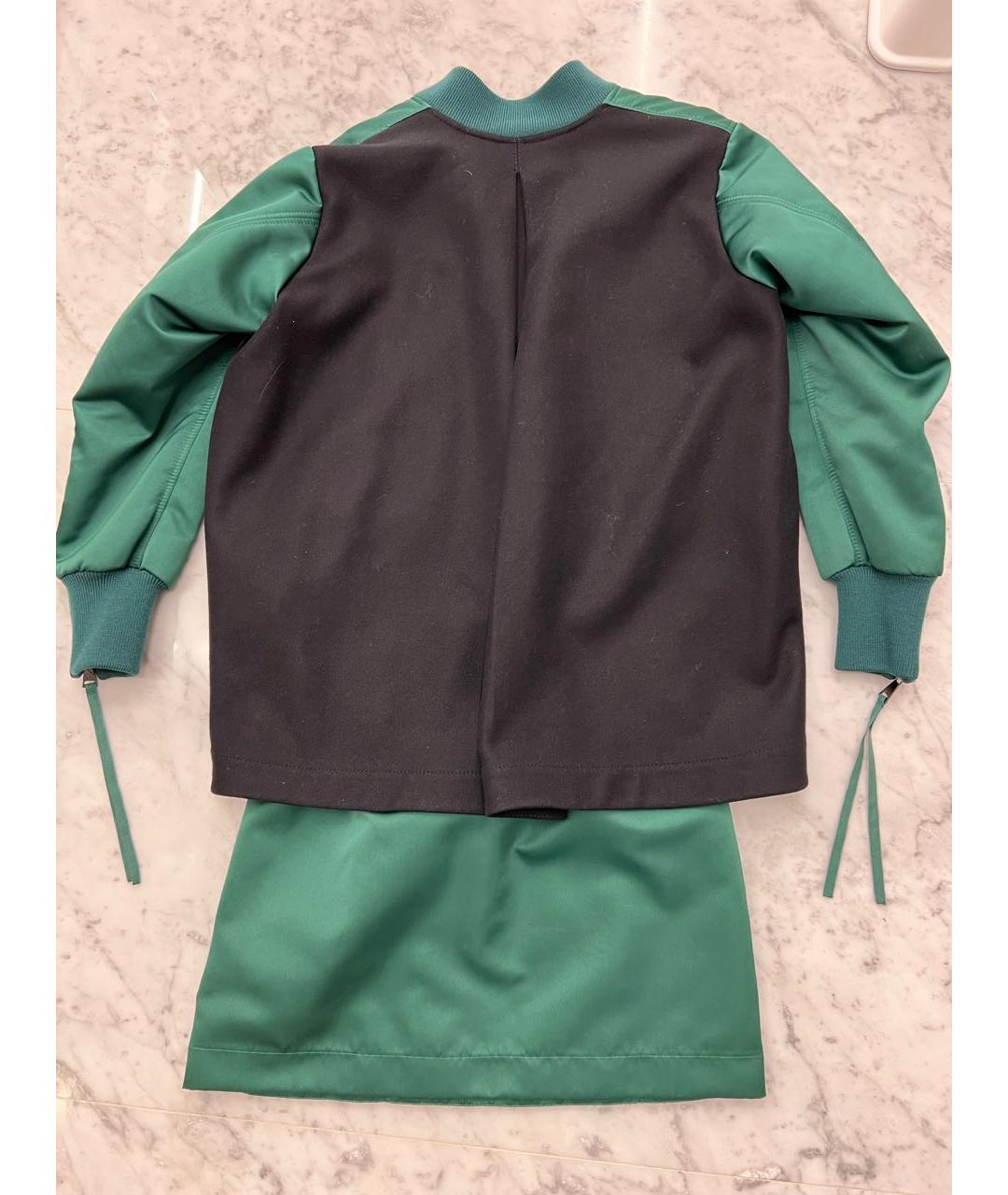 NO. 21 Зеленый шелковый костюм с юбками, фото 3