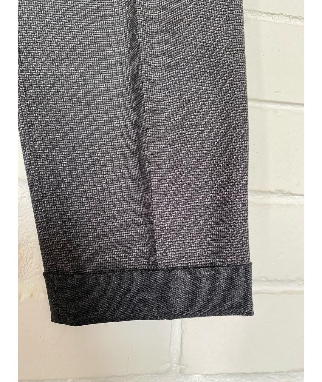 PRADA Серые шерстяные прямые брюки, фото 4