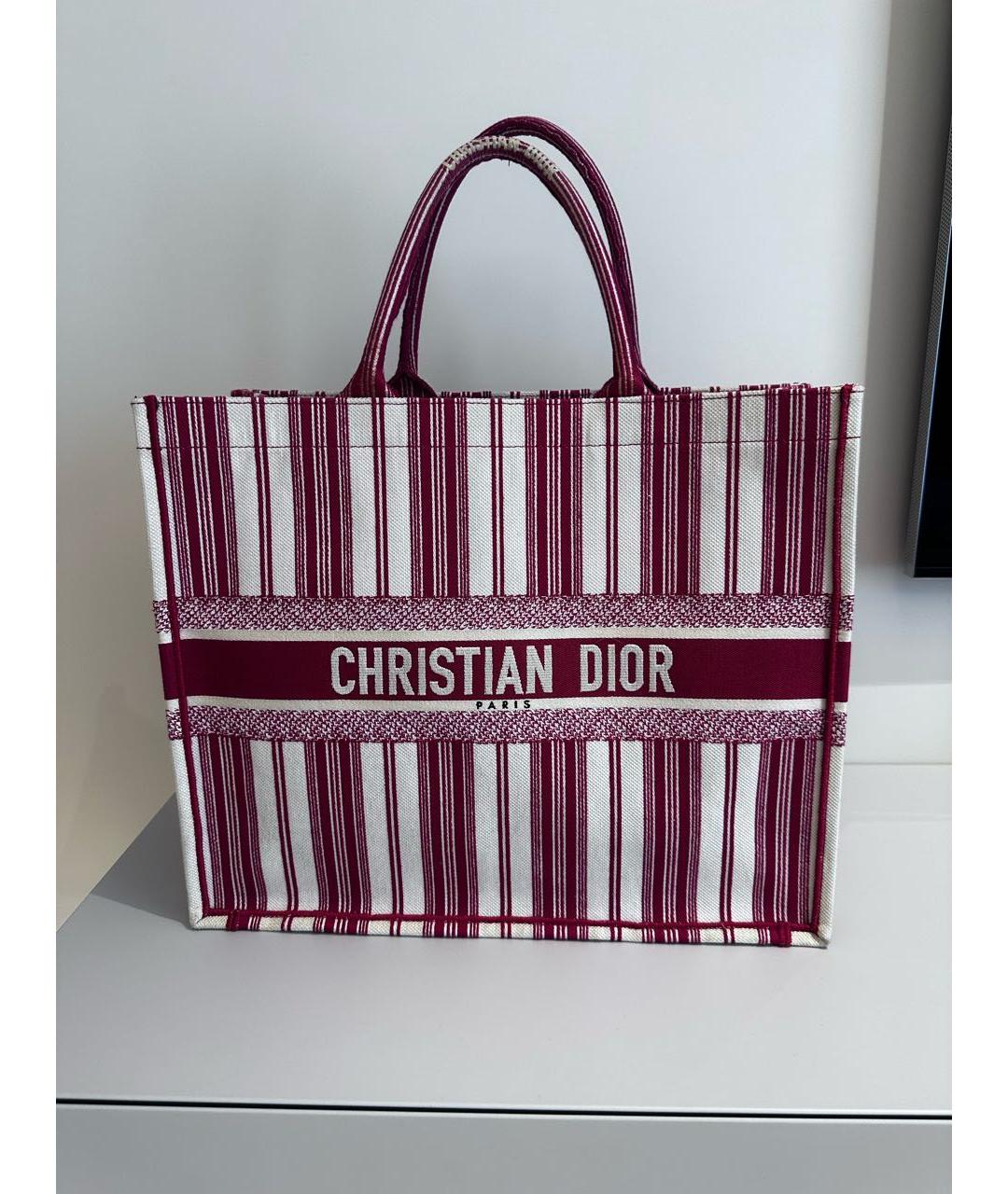 CHRISTIAN DIOR PRE-OWNED Красная льняная пляжная сумка, фото 7