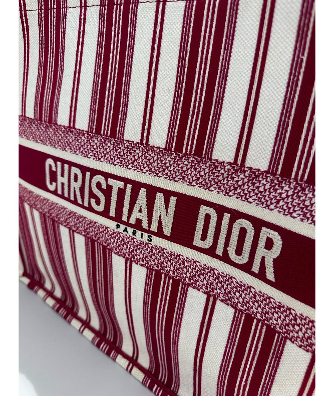 CHRISTIAN DIOR PRE-OWNED Красная льняная пляжная сумка, фото 4