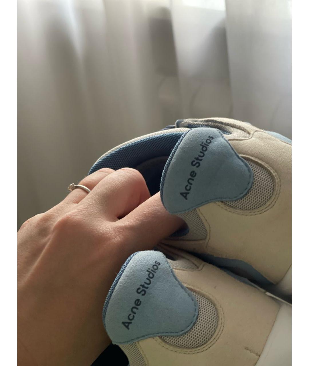 ACNE STUDIOS Бежевые кожаные кроссовки, фото 6