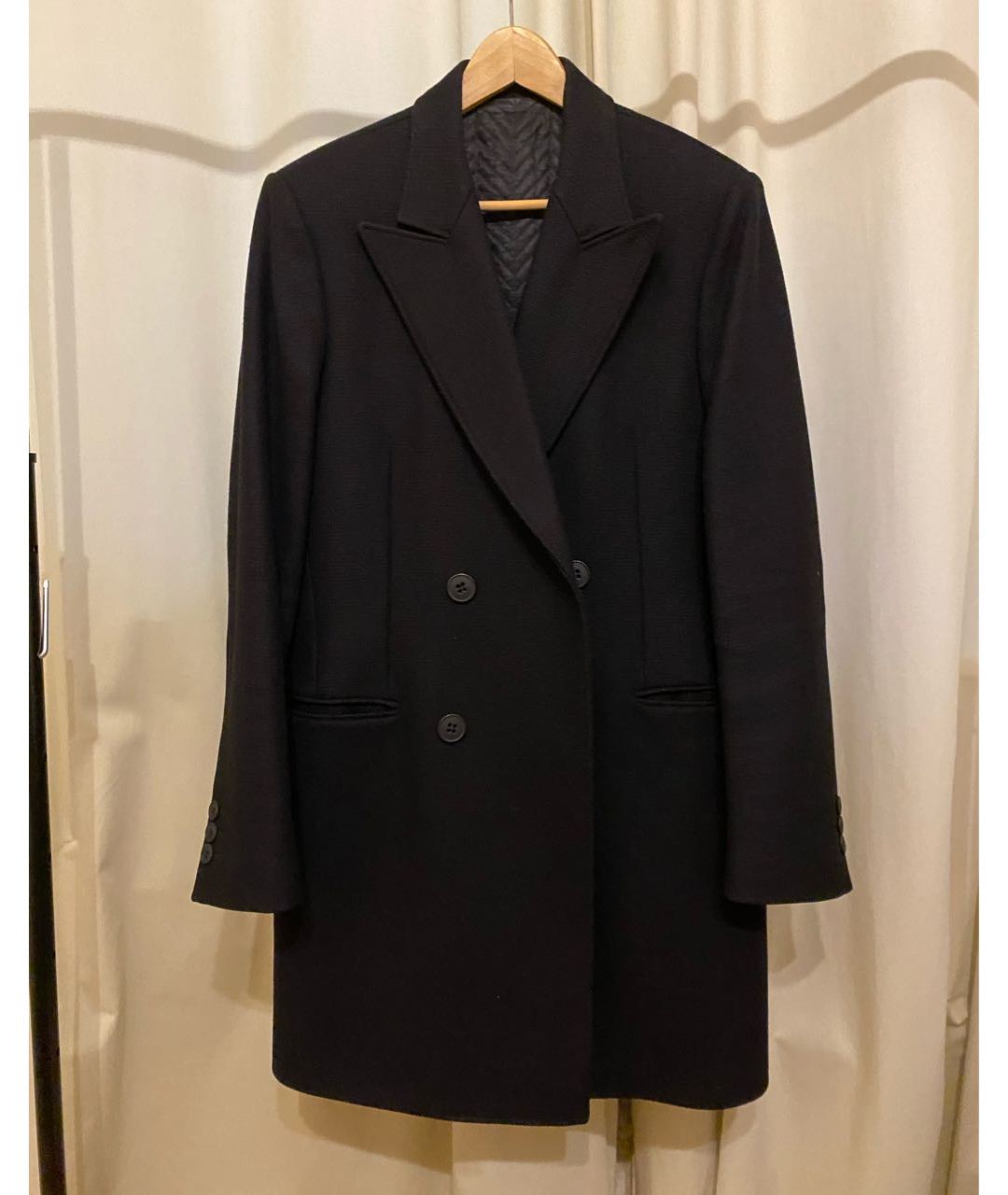 EMPORIO ARMANI Черное шерстяное пальто, фото 5