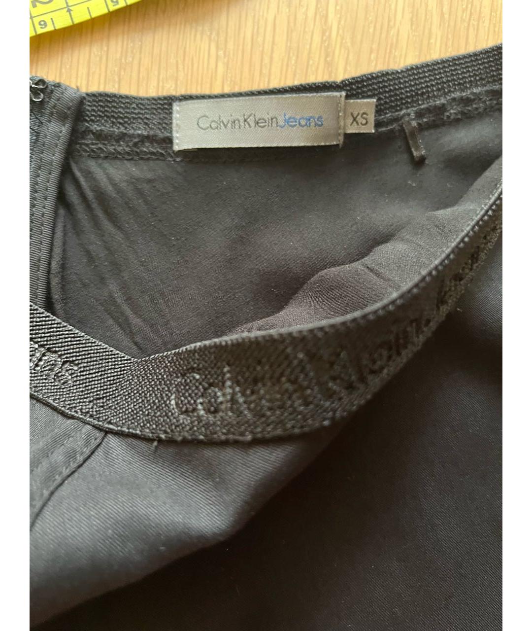 CALVIN KLEIN JEANS Черная вискозная юбка миди, фото 4