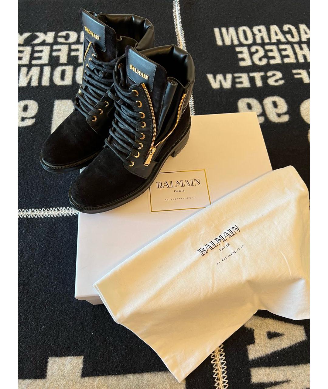 BALMAIN Черные замшевые ботинки, фото 5