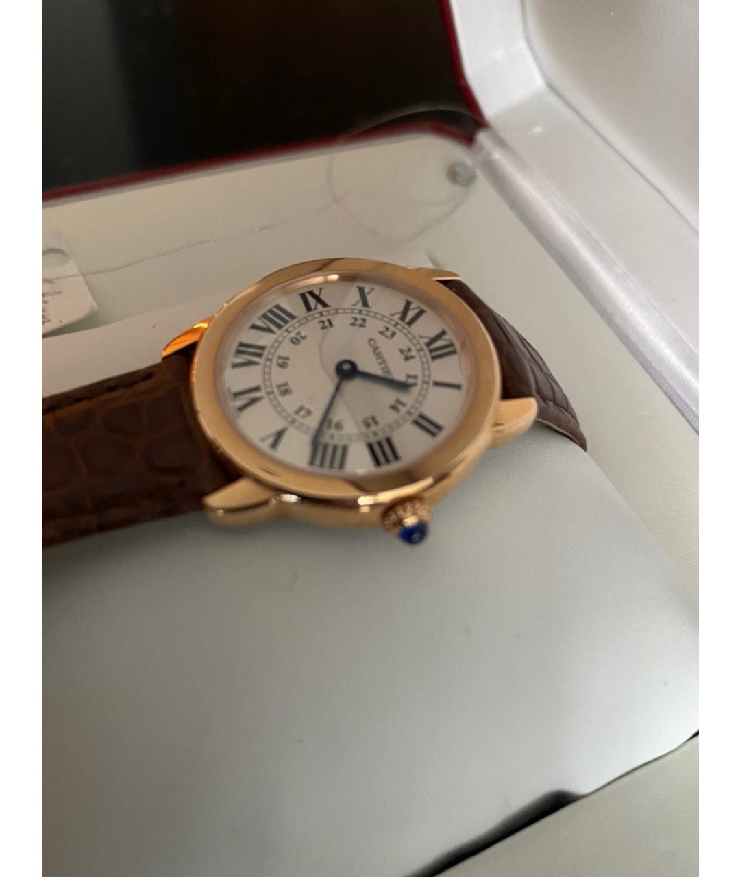 CARTIER Коричневые часы из розового золота, фото 3