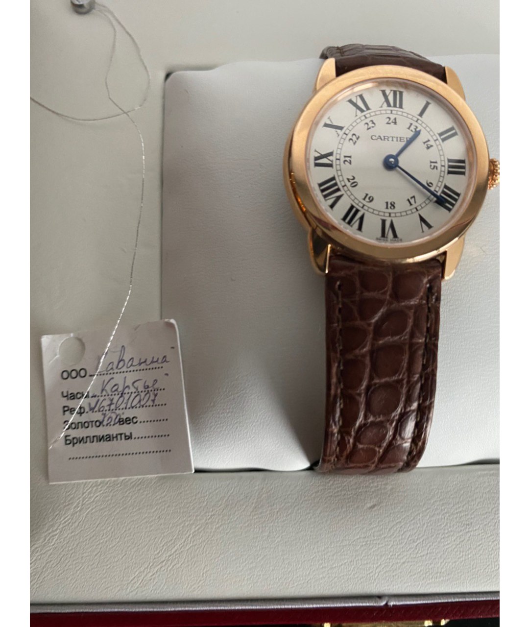 CARTIER Коричневые часы из розового золота, фото 4