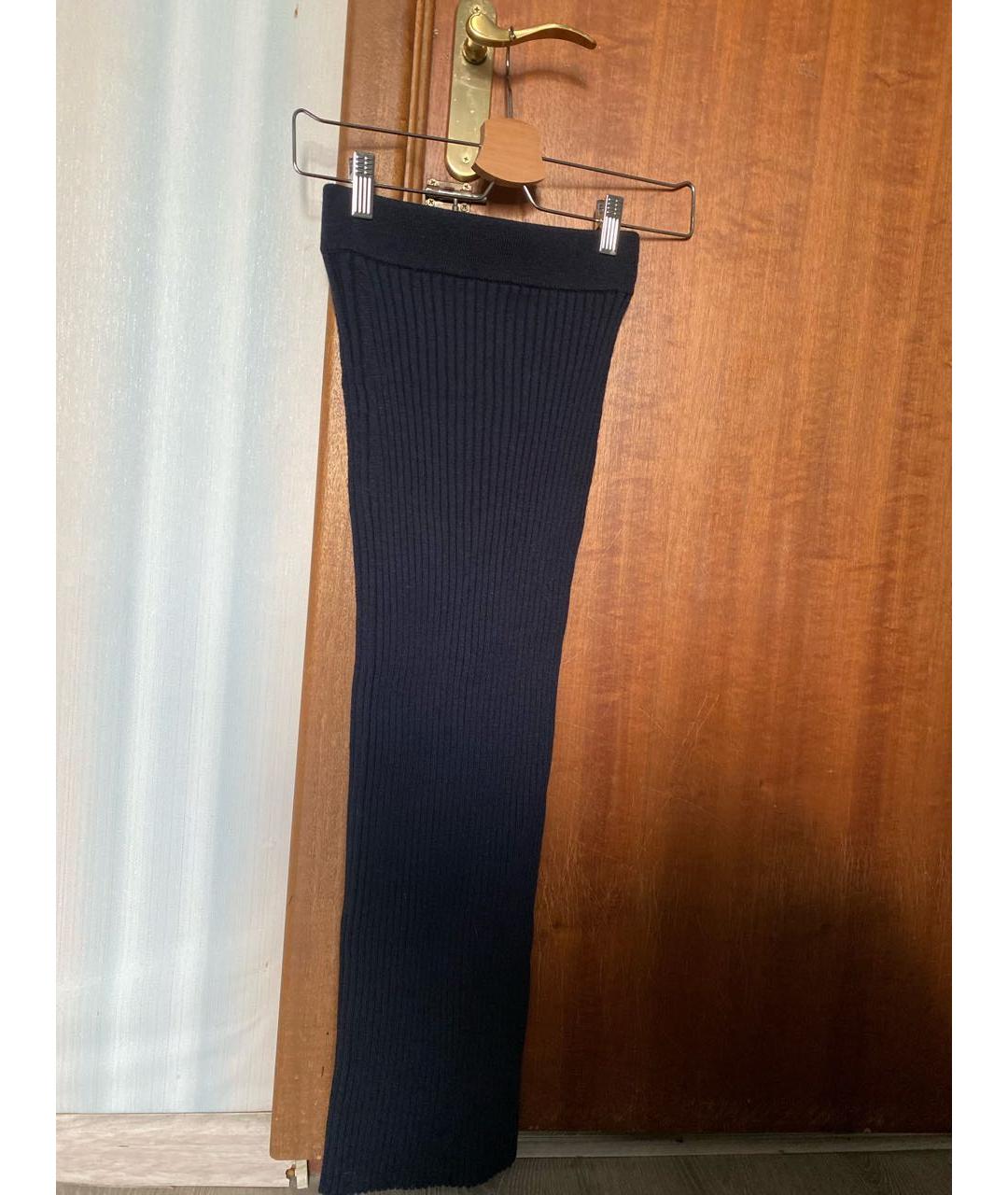 KENZO Темно-синяя шерстяная юбка миди, фото 2