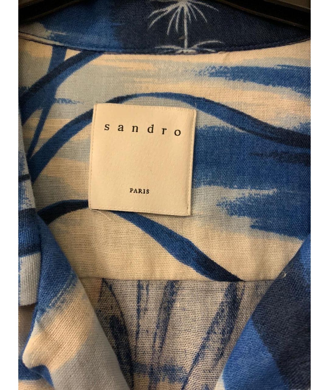 SANDRO Голубая хлопковая классическая рубашка, фото 3
