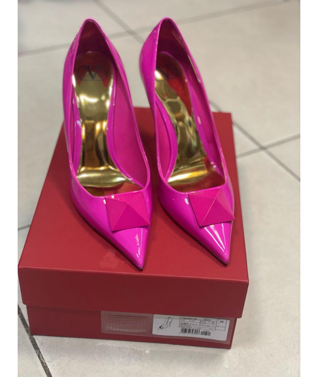 VALENTINO Фуксия кожаные туфли, фото 7