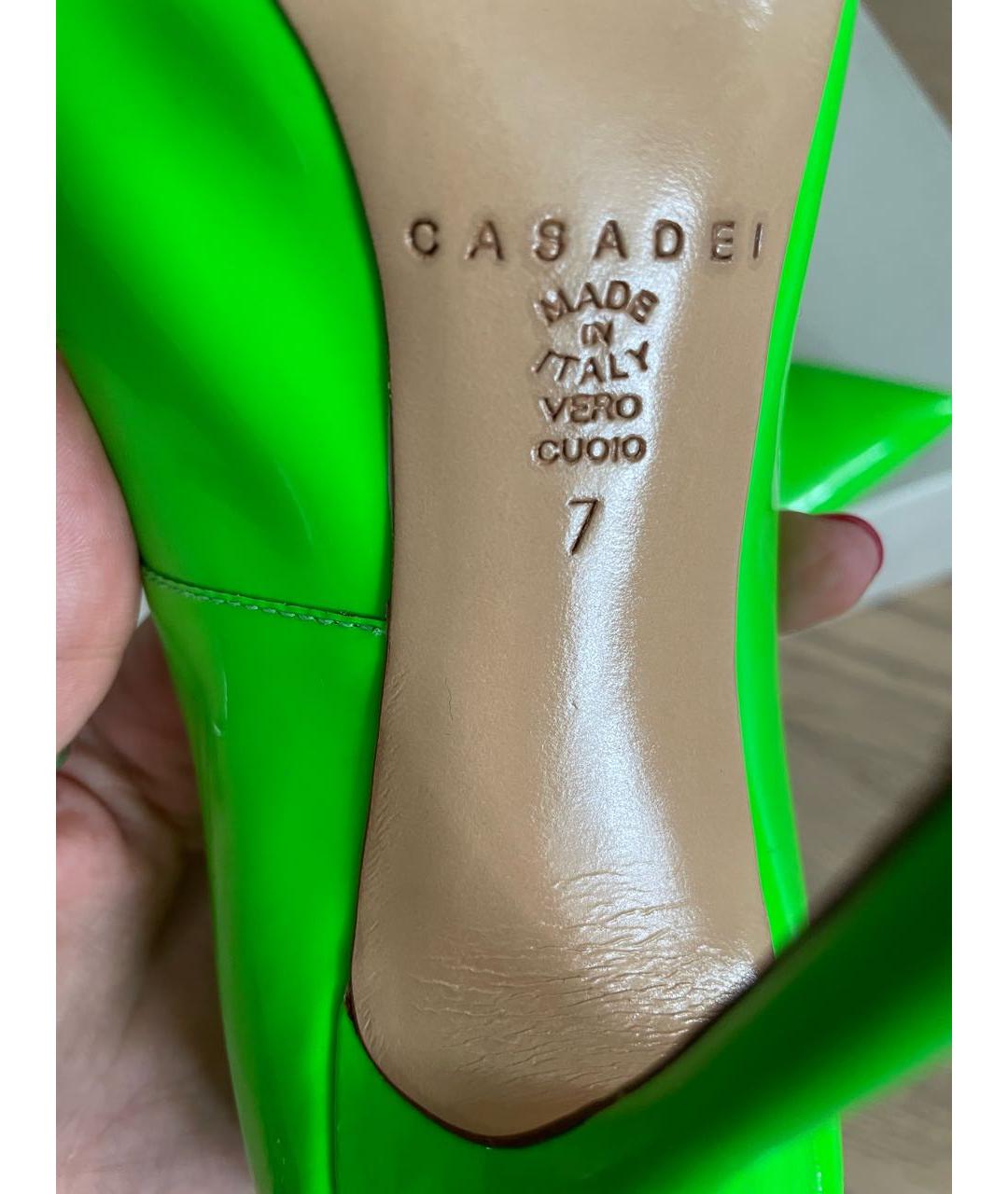 CASADEI Зеленые туфли из лакированной кожи, фото 2