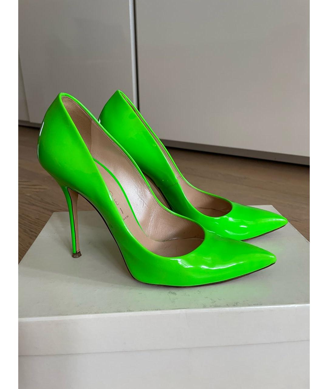 CASADEI Зеленые туфли из лакированной кожи, фото 5