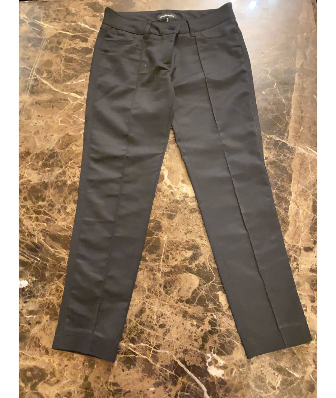 ROCCO P. Черные хлопковые прямые брюки, фото 7