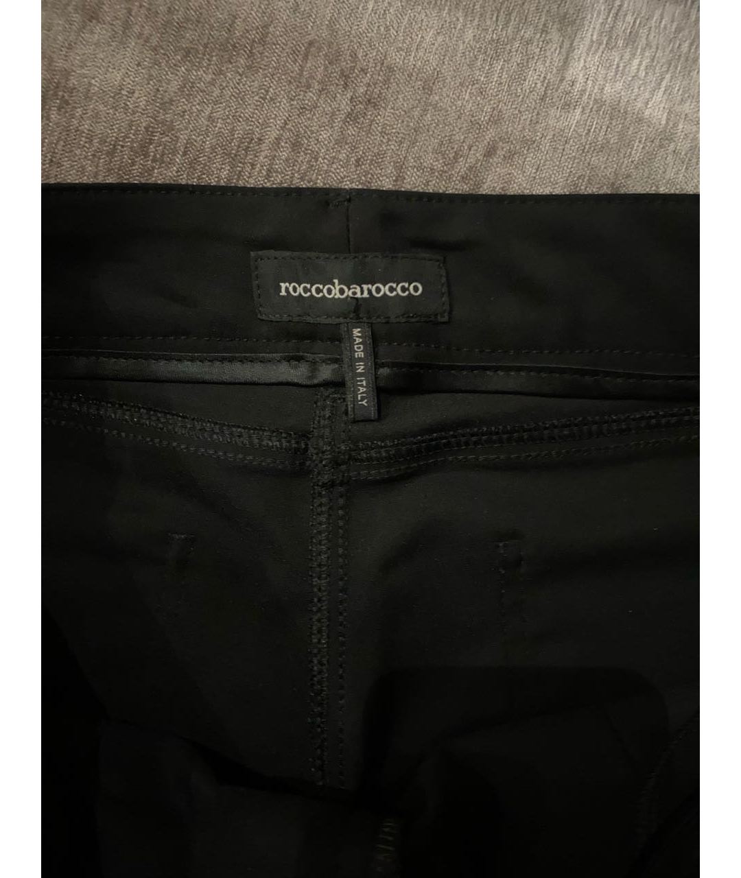 ROCCO P. Черные хлопковые прямые брюки, фото 3