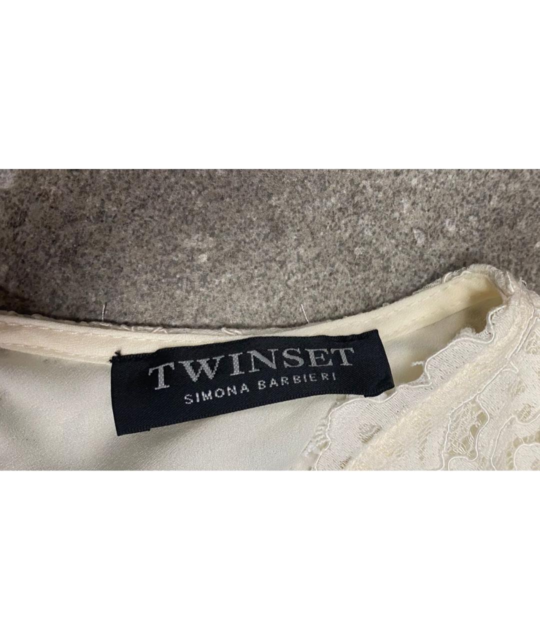 TWIN-SET Белый кружевной комбинезон, фото 5