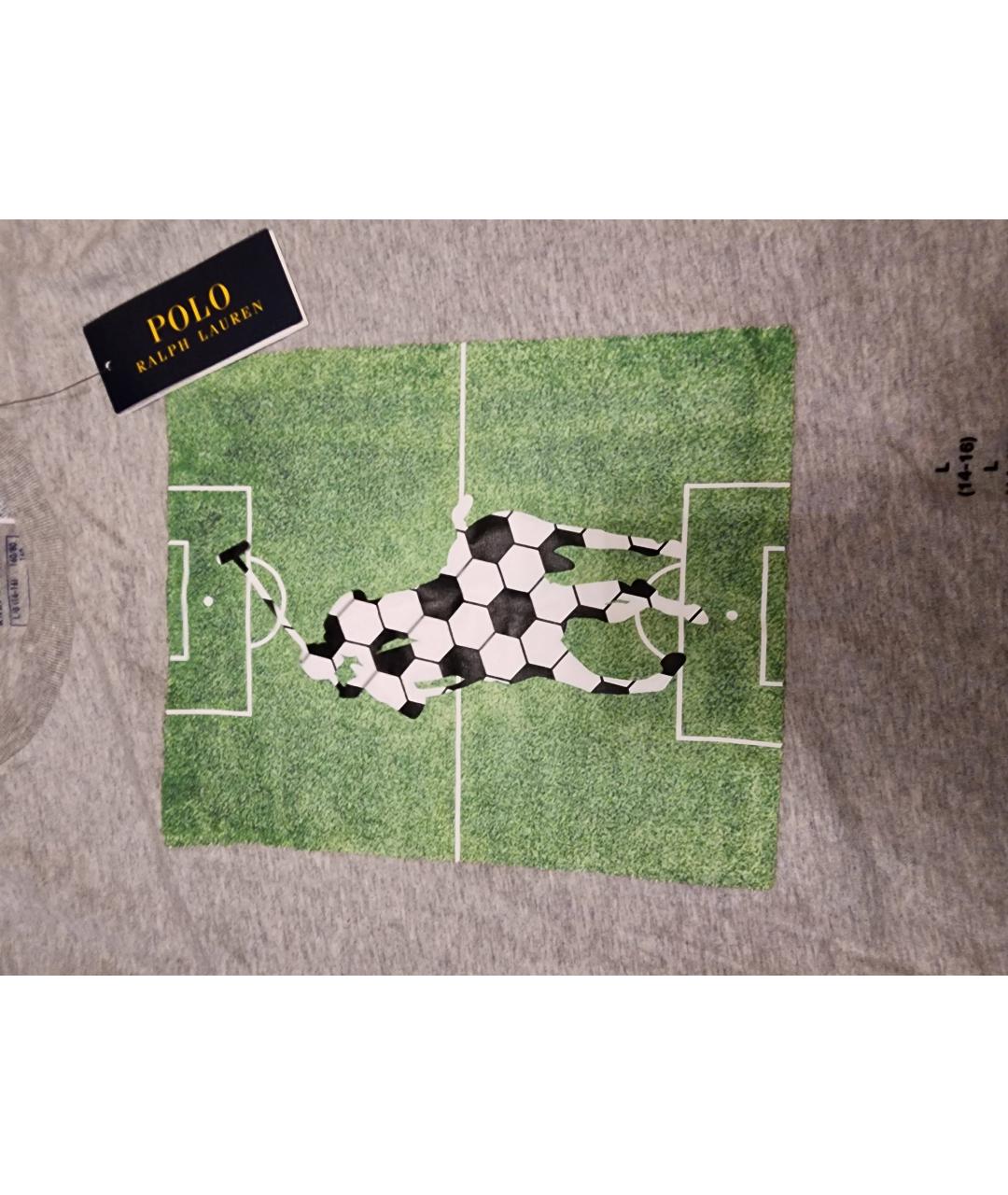 POLO RALPH LAUREN Серая детская футболка, фото 2