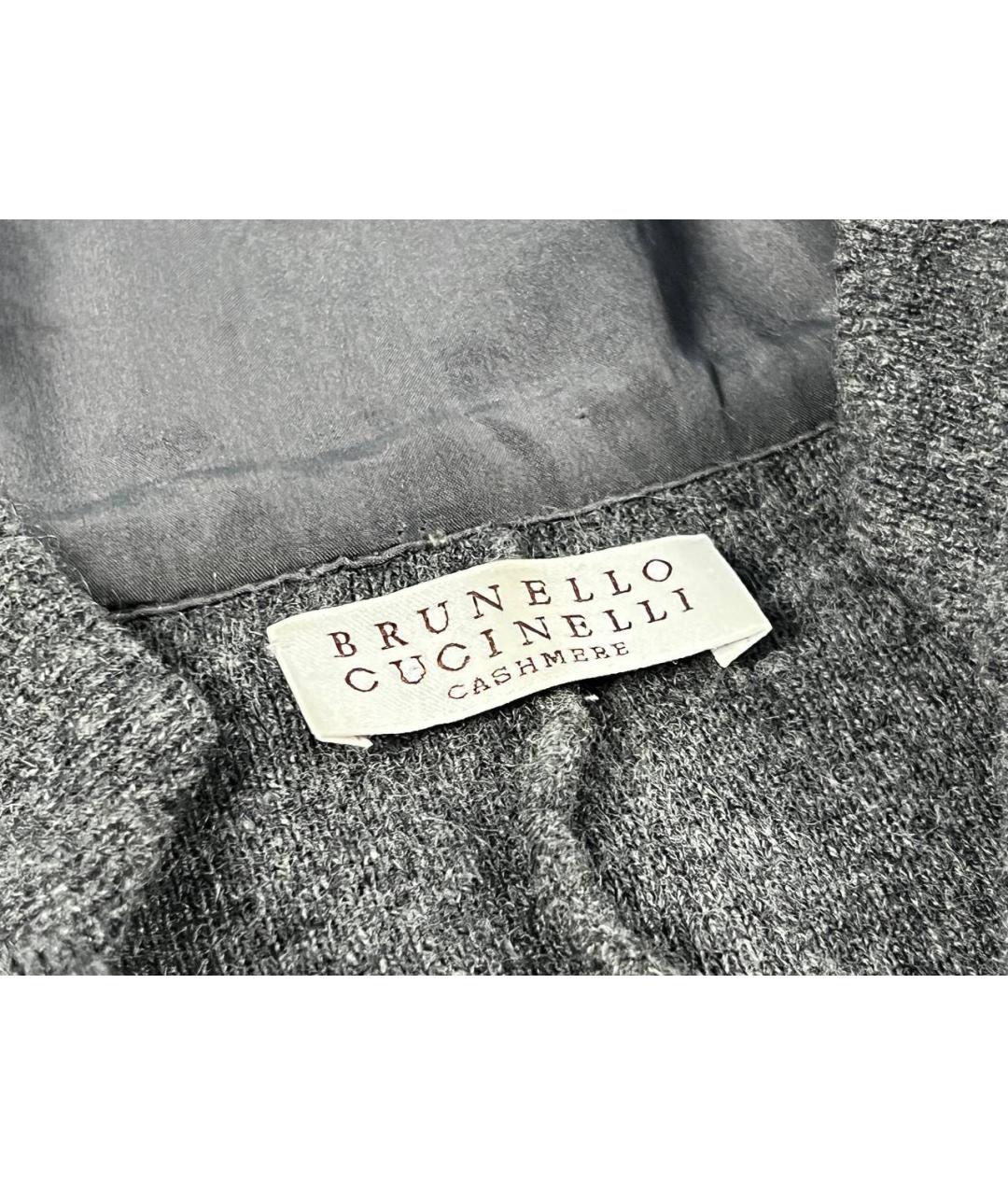 BRUNELLO CUCINELLI Антрацитовый кашемировый кардиган, фото 3