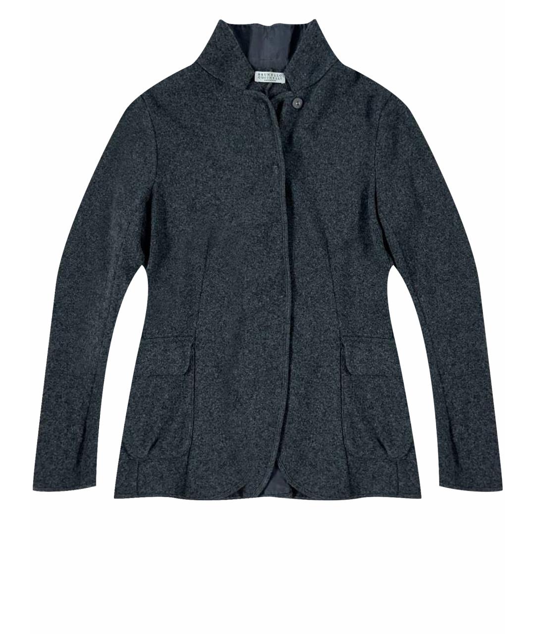 BRUNELLO CUCINELLI Антрацитовый кашемировый кардиган, фото 1