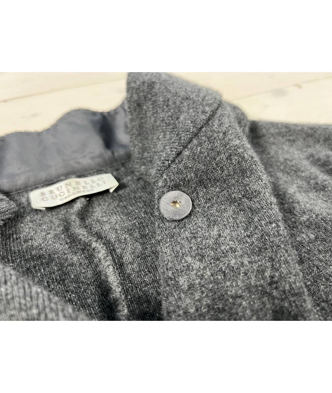 BRUNELLO CUCINELLI Антрацитовый кашемировый кардиган, фото 5
