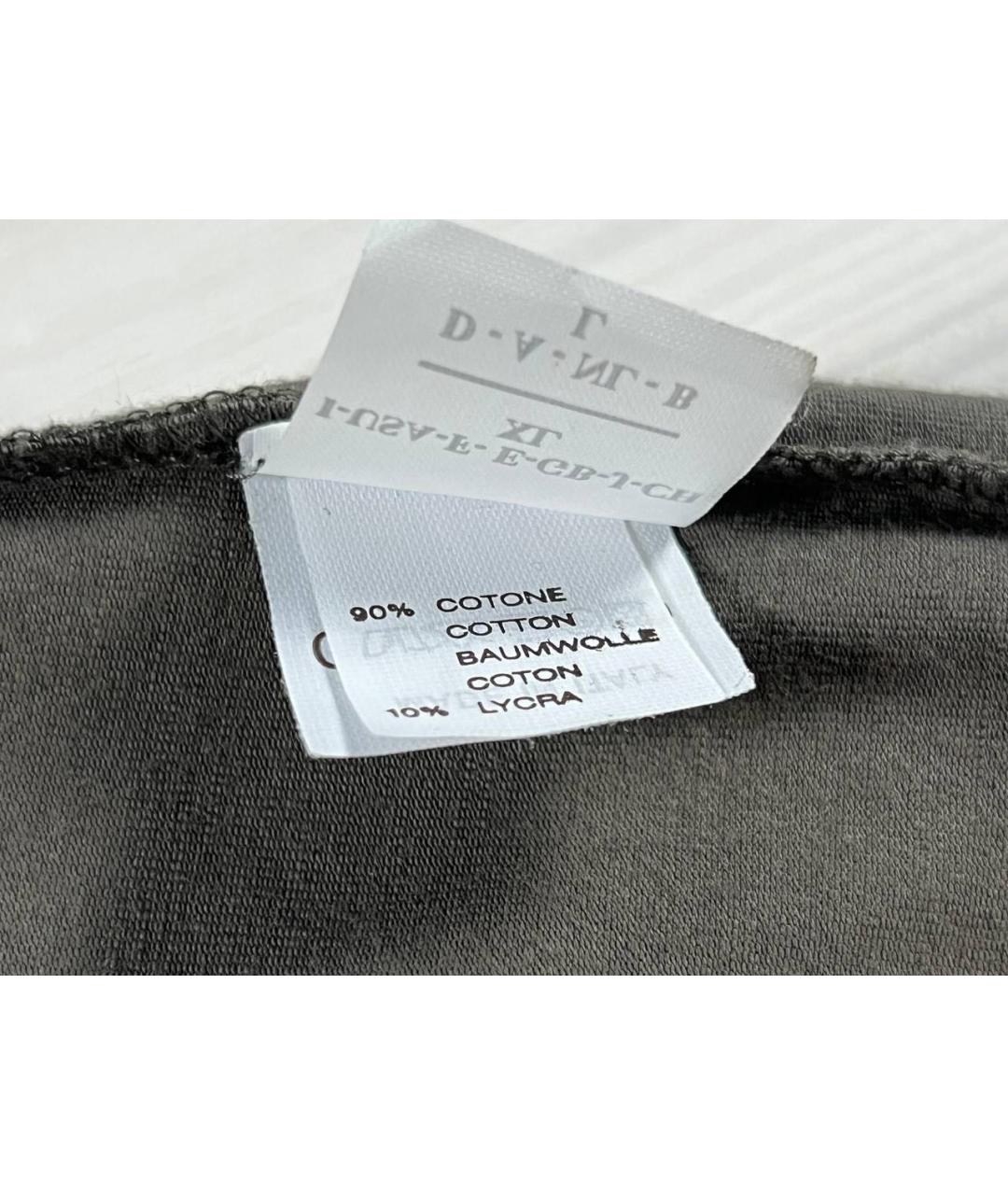 BRUNELLO CUCINELLI Антрацитовая хлопко-эластановая блузы, фото 5