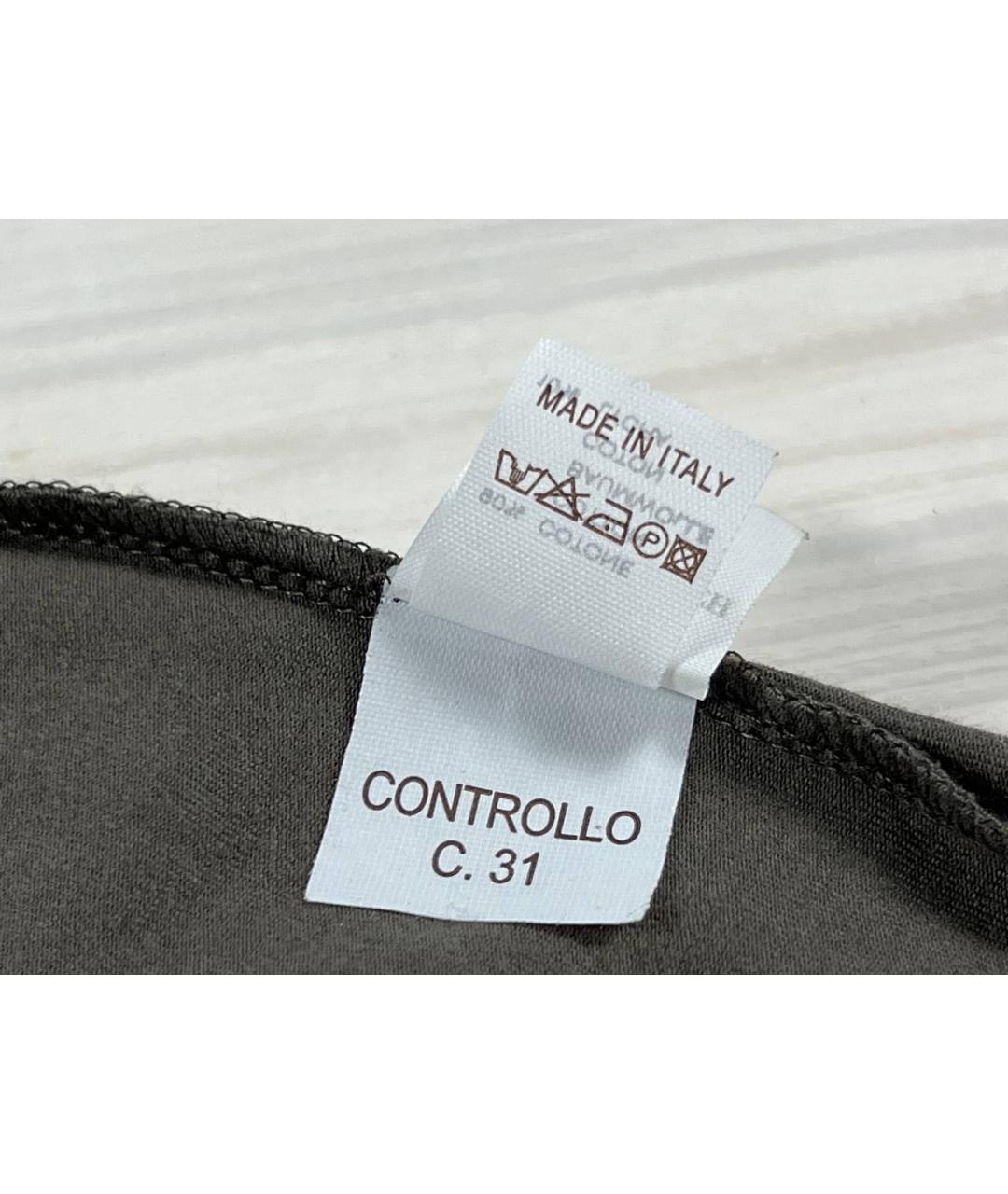 BRUNELLO CUCINELLI Антрацитовая хлопко-эластановая блузы, фото 6