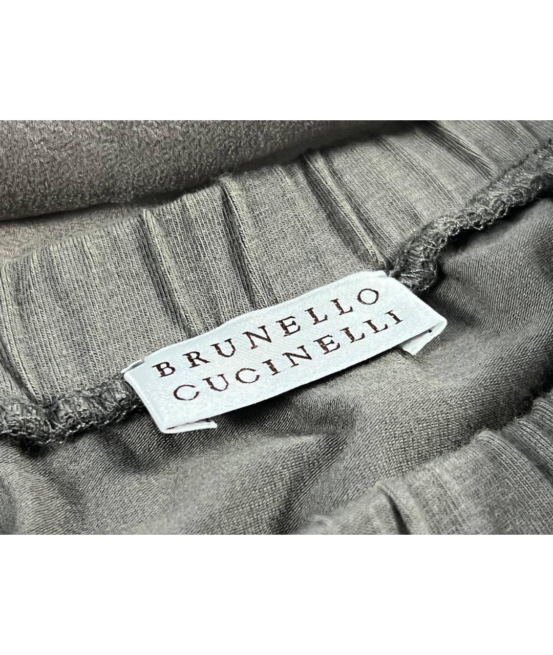 BRUNELLO CUCINELLI Антрацитовая хлопко-эластановая блузы, фото 4