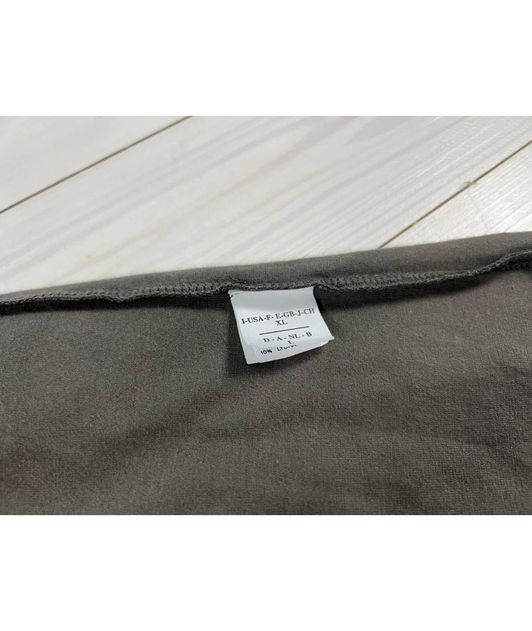 BRUNELLO CUCINELLI Антрацитовая хлопко-эластановая блузы, фото 7