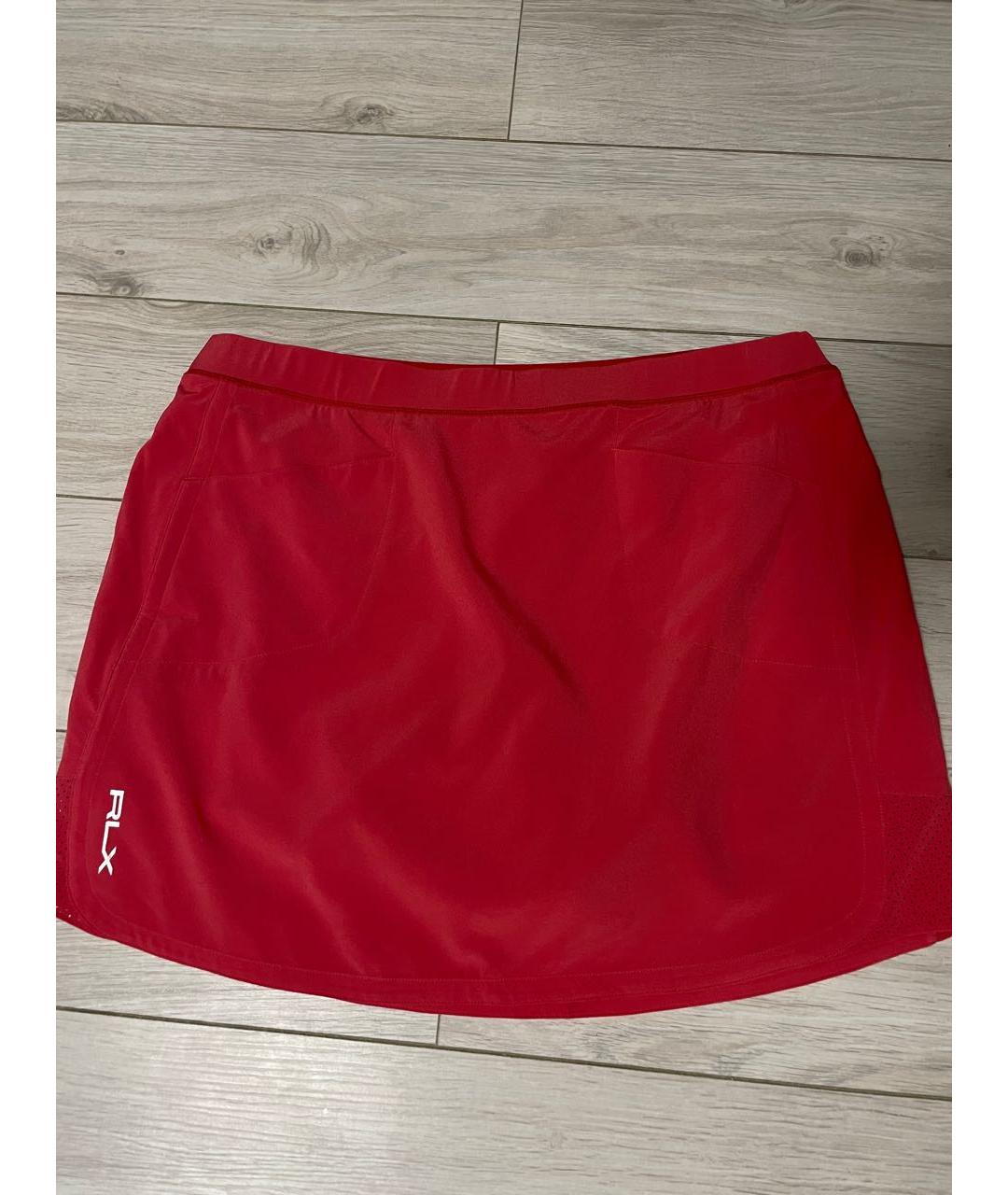 RALPH LAUREN Красная полиэстеровая юбка-шорты, фото 6