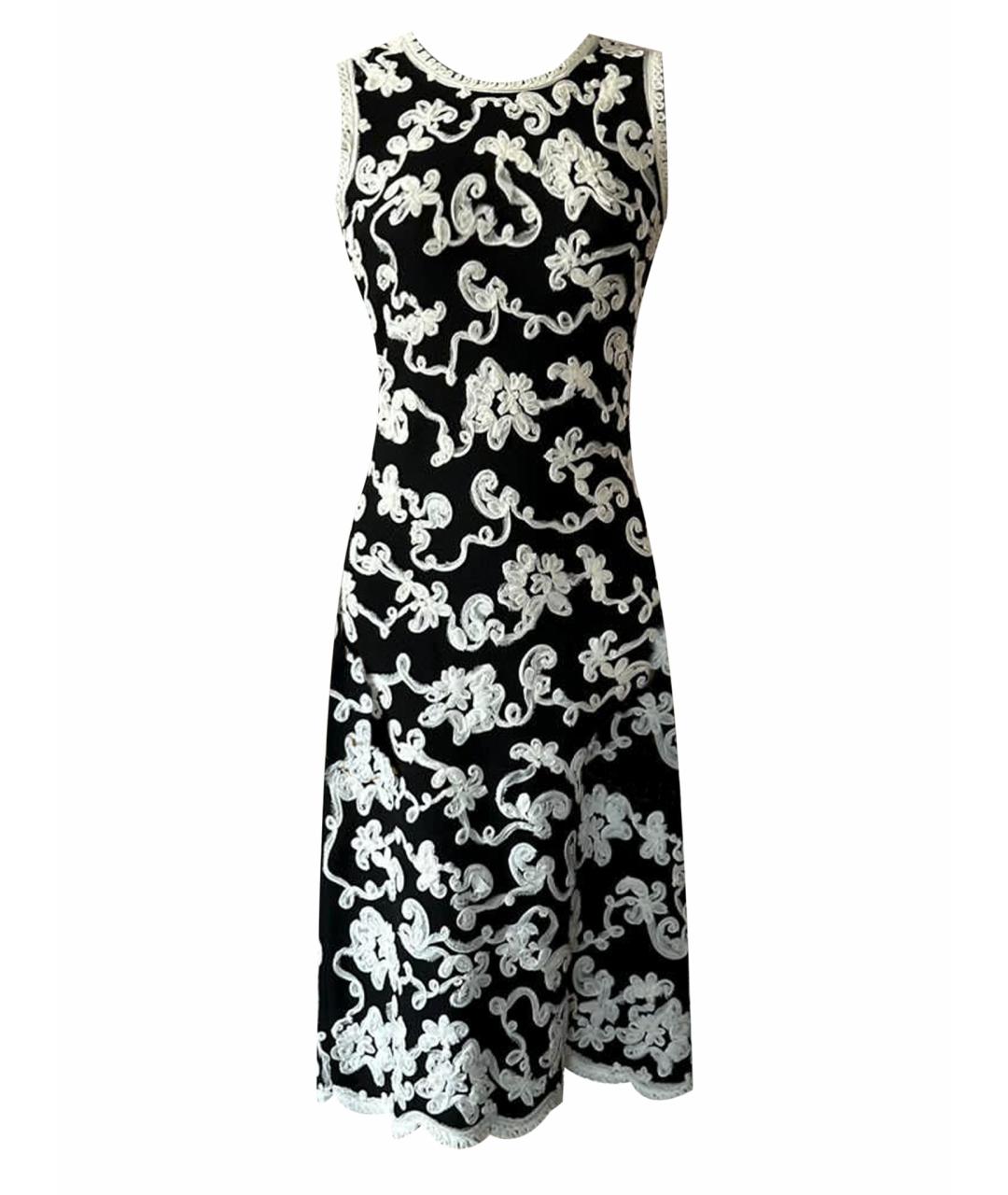 OSCAR DE LA RENTA Черное шерстяное коктейльное платье, фото 1