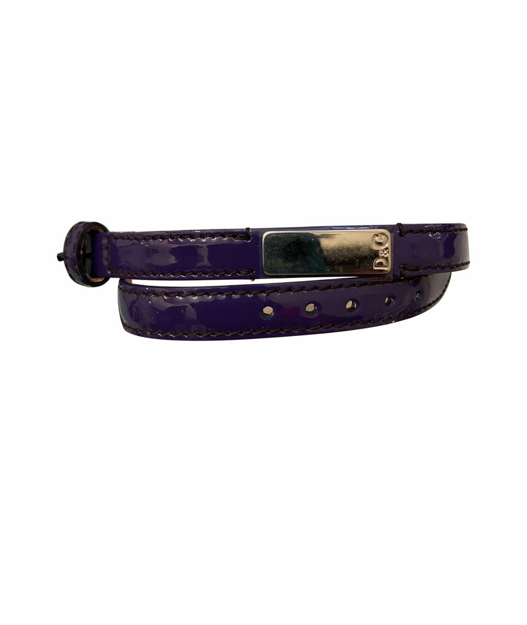 DOLCE&GABBANA Фиолетовый кожаный браслет, фото 1
