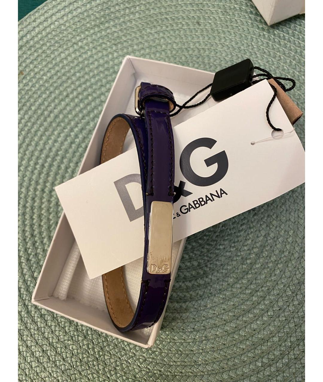 DOLCE&GABBANA Фиолетовый кожаный браслет, фото 5