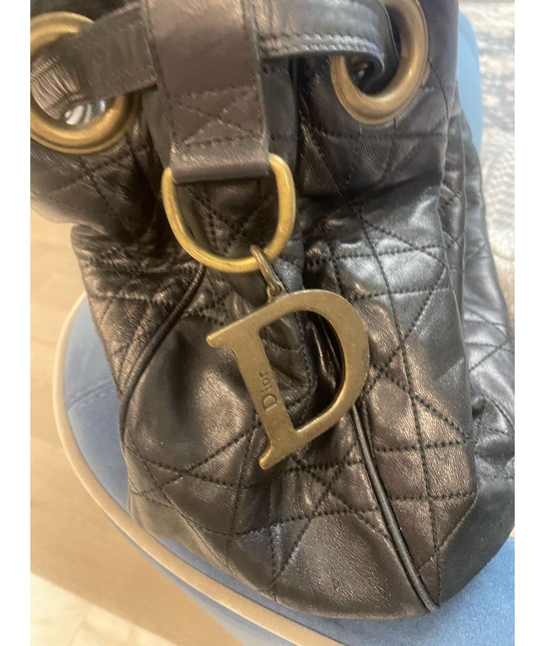 CHRISTIAN DIOR PRE-OWNED Черная кожаная сумка через плечо, фото 4