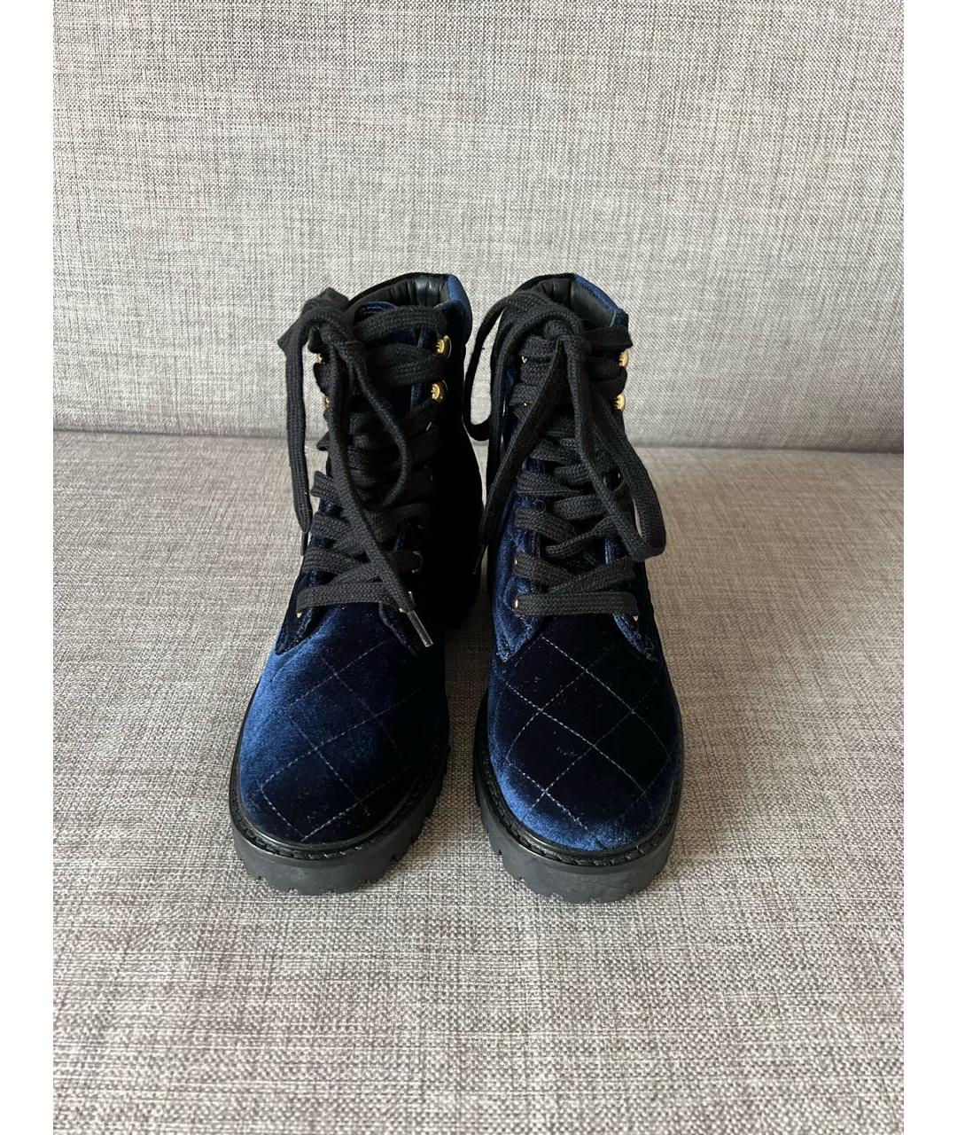 SANDRO Синие бархатные ботинки, фото 3